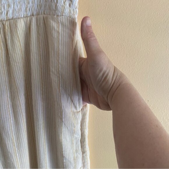 American Eagle 2022 Smocked Wide Leg Pant Woman Medium Stripped Cotton Festival - Picture 8 of 16